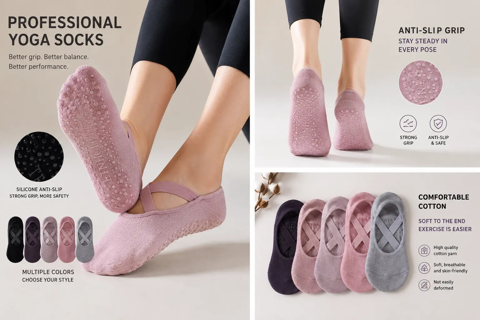 ProGrip Non-Slip Yoga Socks