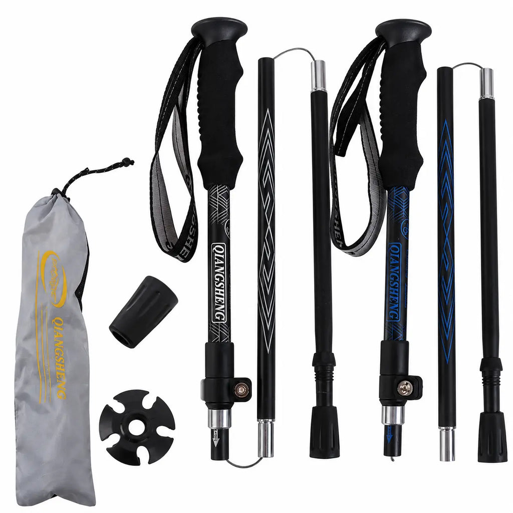 Foldable Trekking Poles - Lightweight Carbon Fiber Hiking Sticks for Trail & Camping